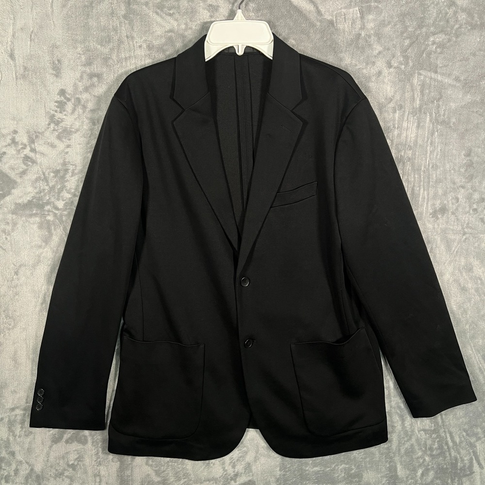 Uniqlo Black Blazer Jacket Mens Large Unstructured Sport Jacket Comfort Stretch